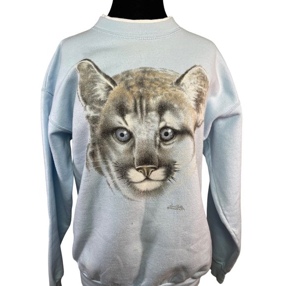 Cougar Fitted Hoodie Women's Cougar Cub Mountain Lion Light